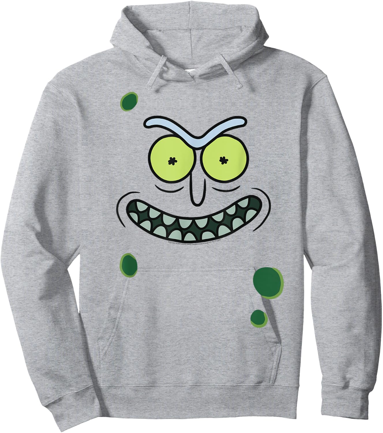 Adult Swim Rick & Morty Pickle Rick Face , Green Hoodie - Hoodie | Ash