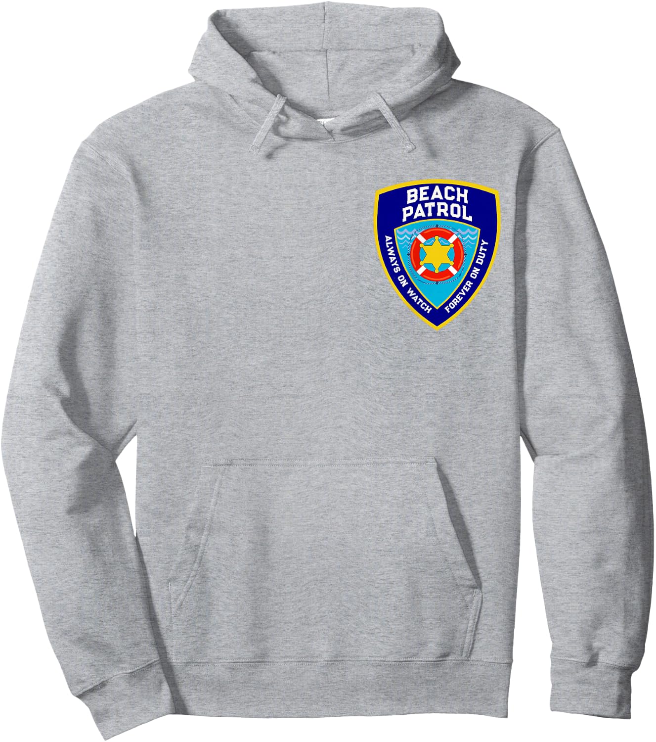 Funny BEACH PATROL Shield On Duty Mermaid Security My Pocket Hoodie - Hoodie | Ash