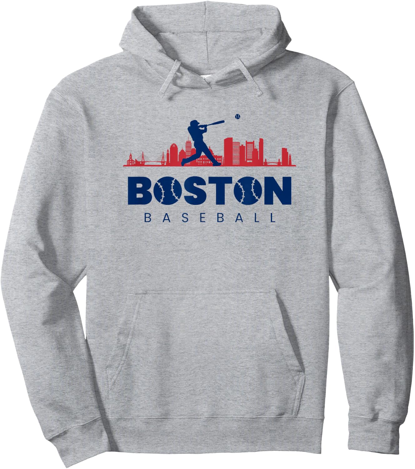 Boston Baseball Vintage Minimalist Retro Baseball Lover Hoodie - Hoodie | Ash
