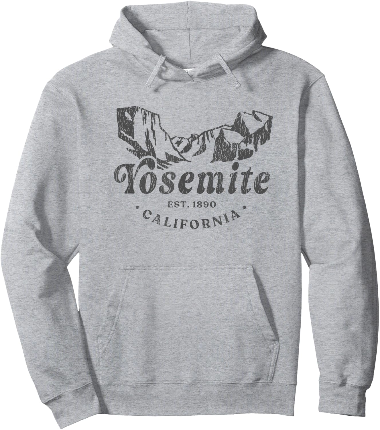 Retro Yosemite California National Park Mountains Hoodie - Hoodie | Ash