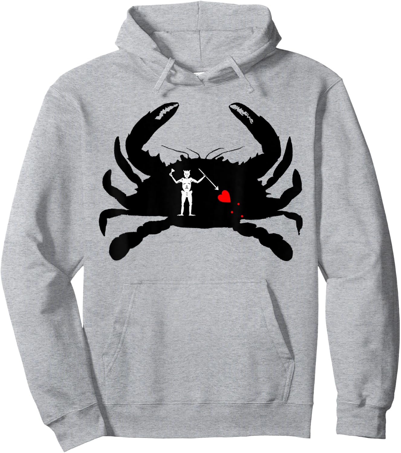 Blackbeard The Pirate Jolly Roger Crab Silhouette Hoodie - Hoodie | Ash