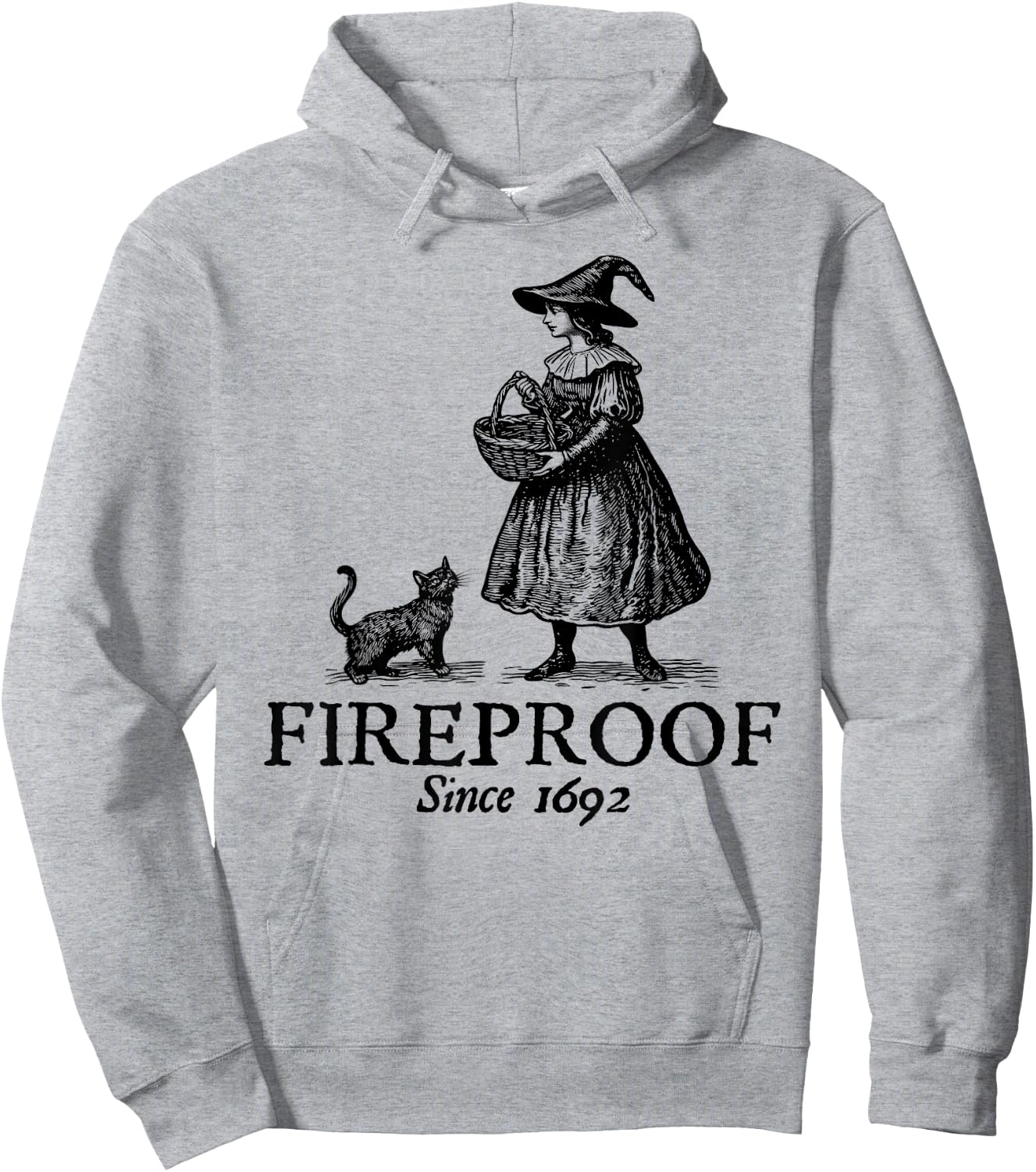 Salem, MA Witch Trials Fireproof Since 1692 Witches Autumn Hoodie - Hoodie | Ash