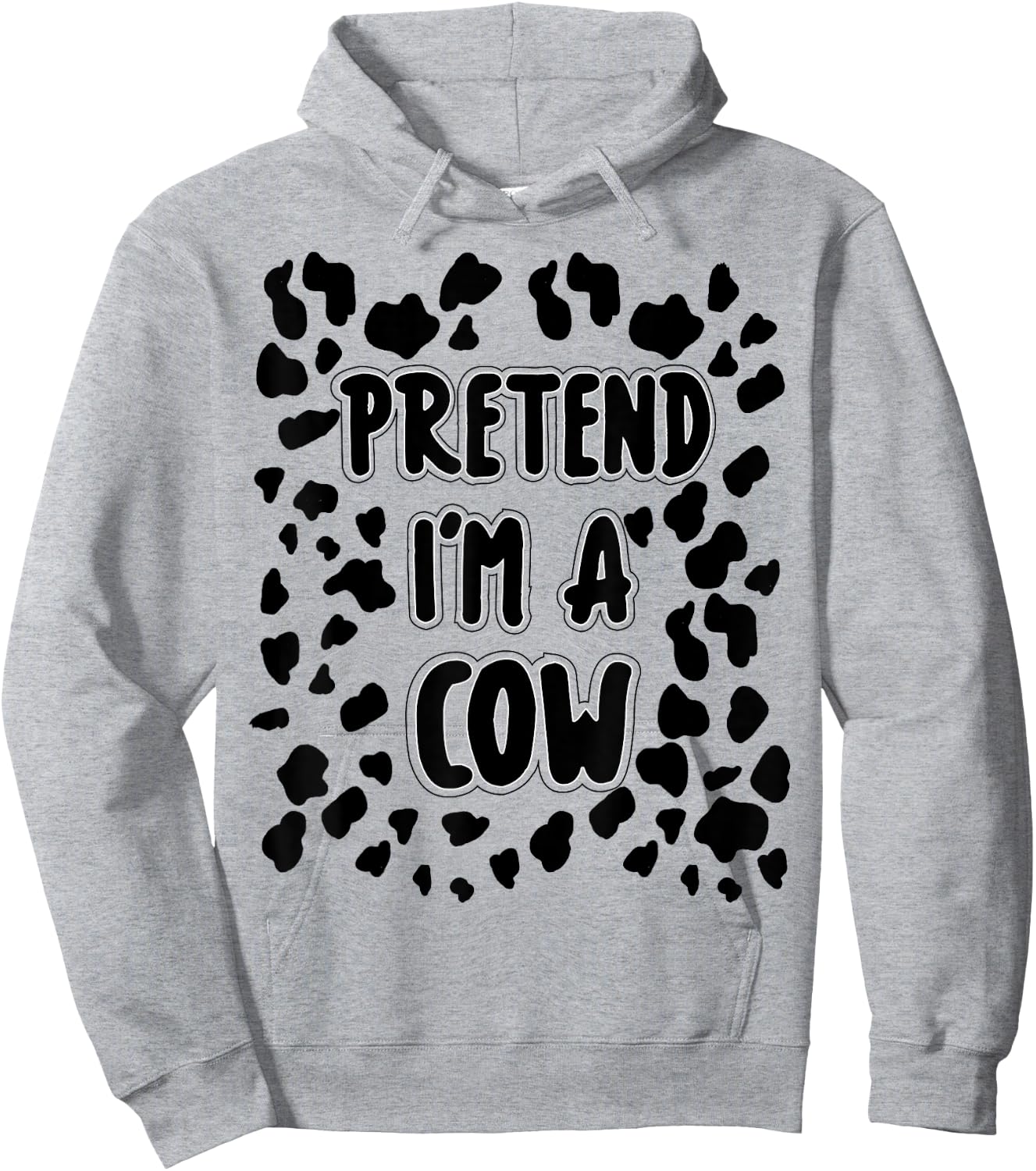 Pretend I'm A Cow Costume Easy Halloween Costume Hoodie - Hoodie | Ash