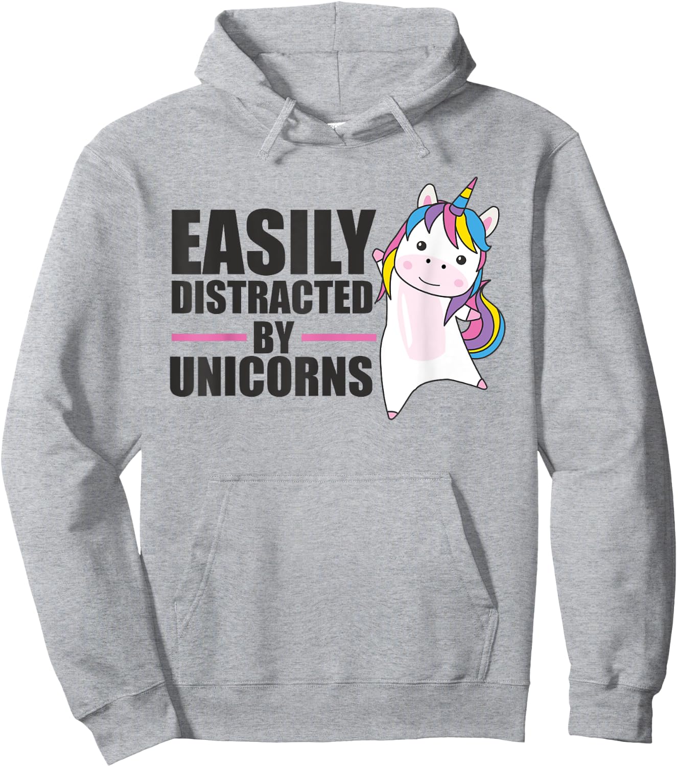 Easily Distracted By Unicorns - Cute Unicorn Hoodie - Hoodie | Ash