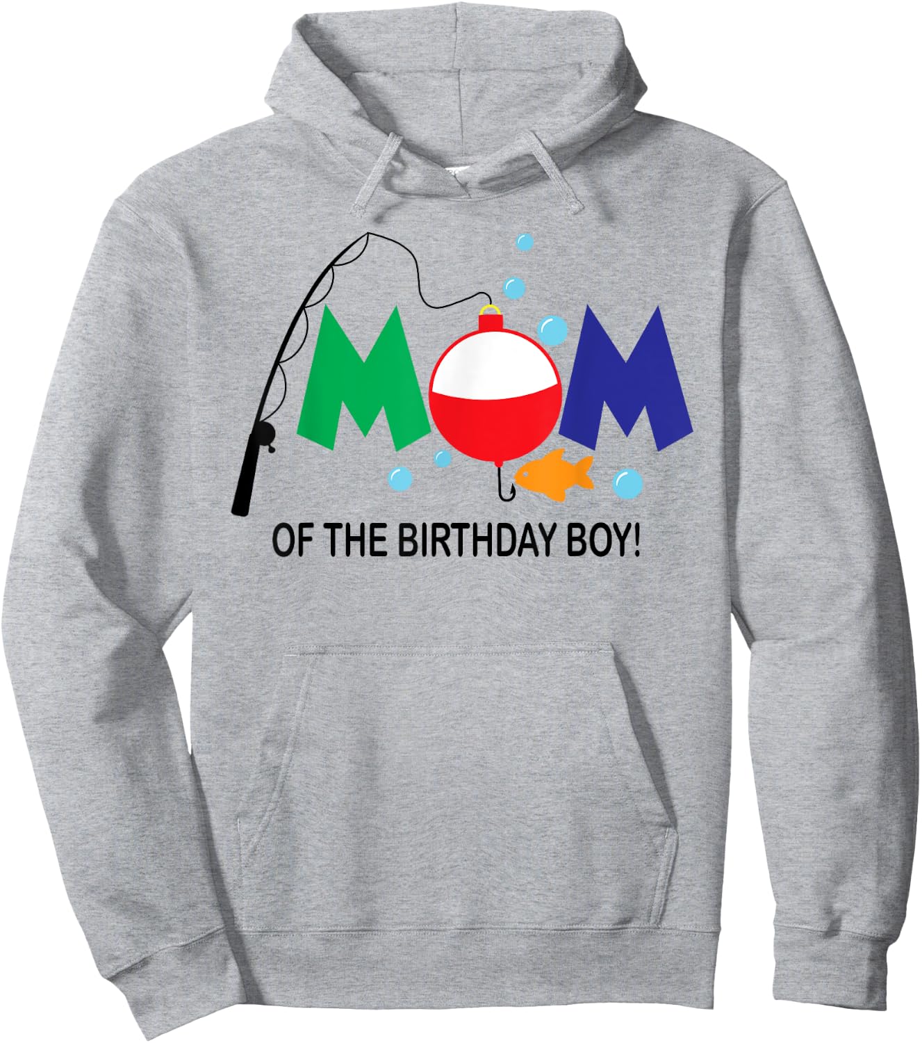 Mom of The Birthday Boy 1st Birthday Fishing Theme Boy Hoodie - Hoodie | Ash