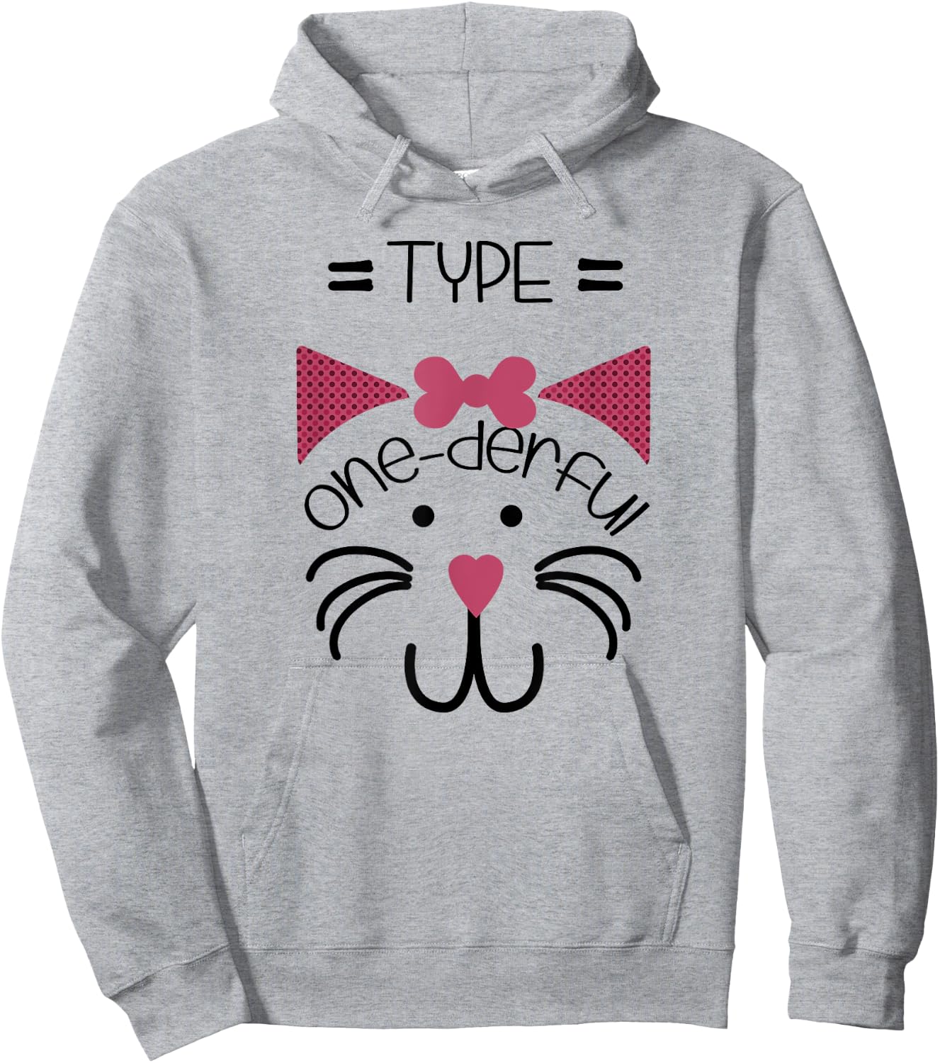 Type one-derful Cat Type1 diabetes shirt for kid t1 T1D girl Hoodie - Hoodie | Ash