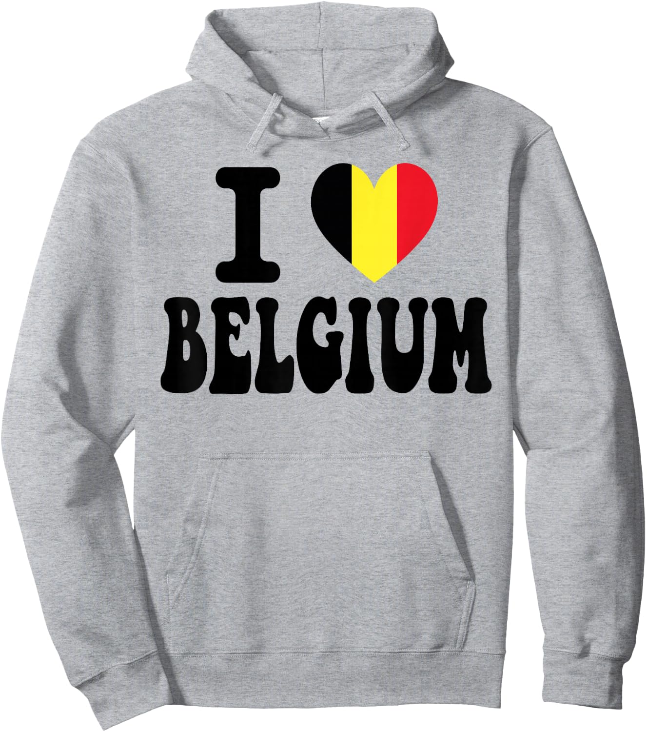 I Love Belgium Heart Flag Retro Travel Souvenir Hoodie - Hoodie | Ash