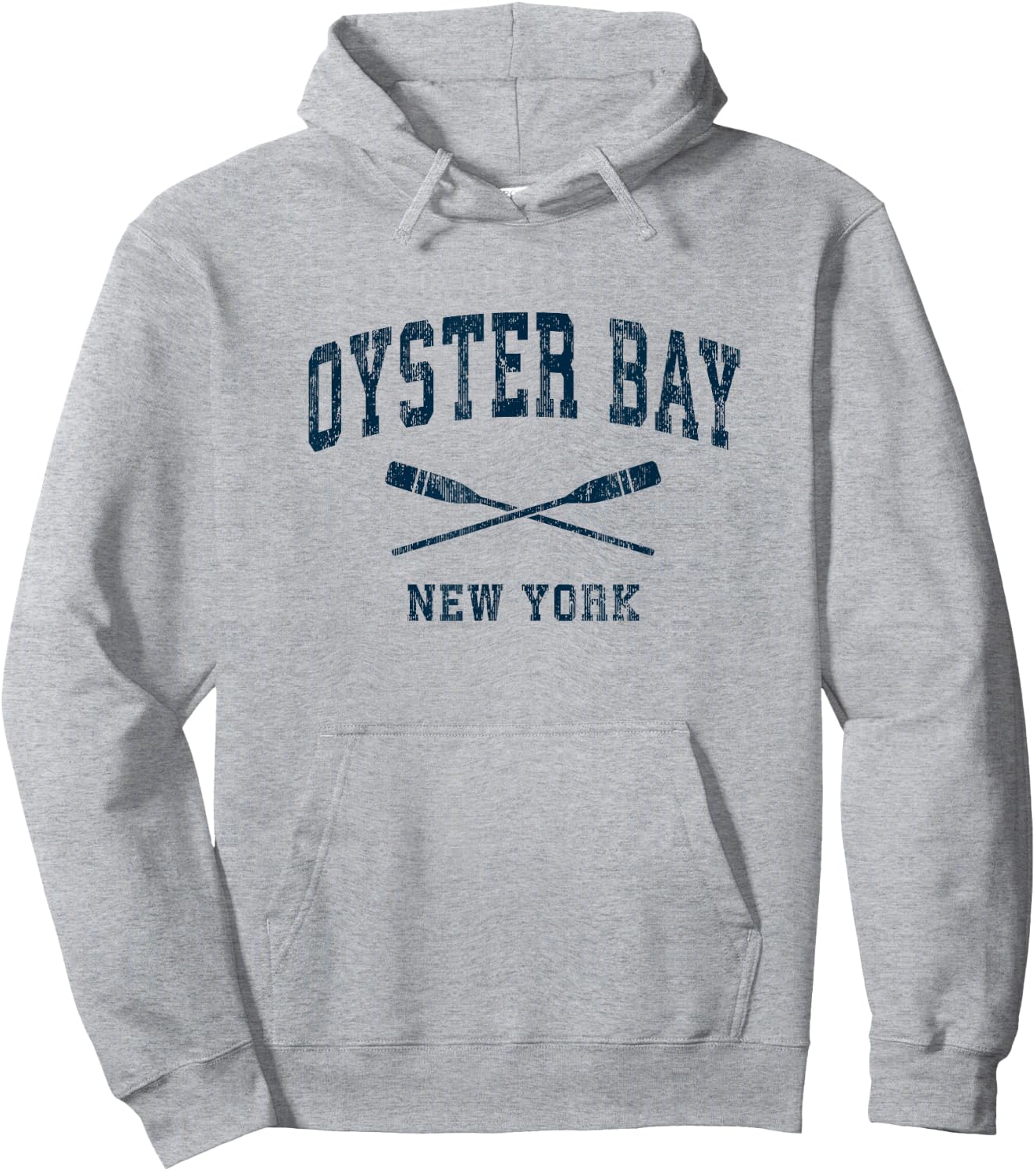 Oyster Bay New York Vintage Nautical Paddles Sports Oars Hoodie - Hoodie | Ash