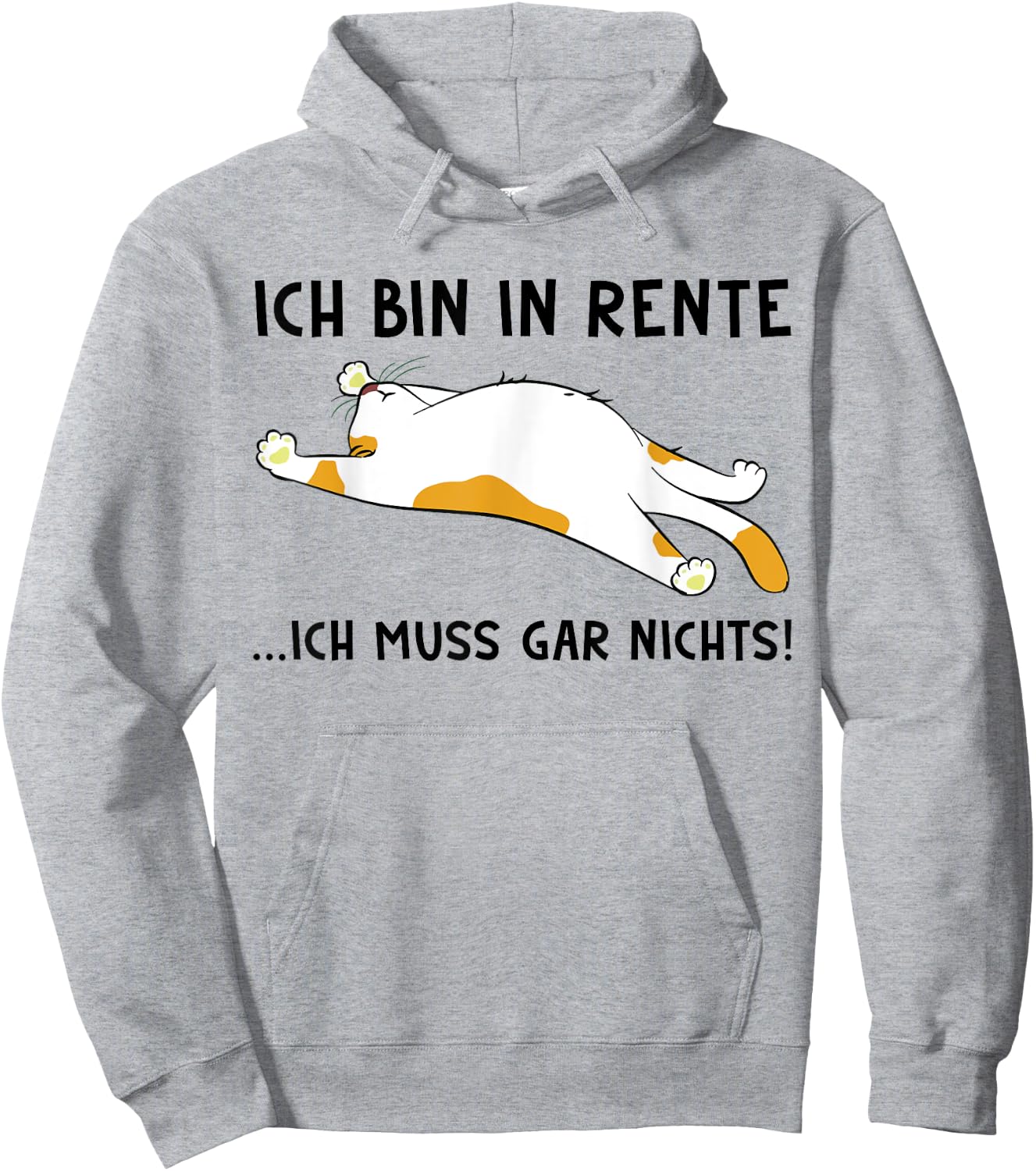 Ich bin in rente ich muss gar nix faule Katze , gray, s Hoodie - Hoodie | Ash