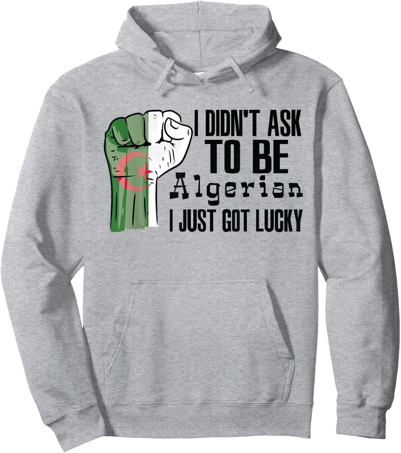 Algerian Algeria Flag Grown Algerian Roots Algerian Patriot Hoodie - Hoodie | Ash