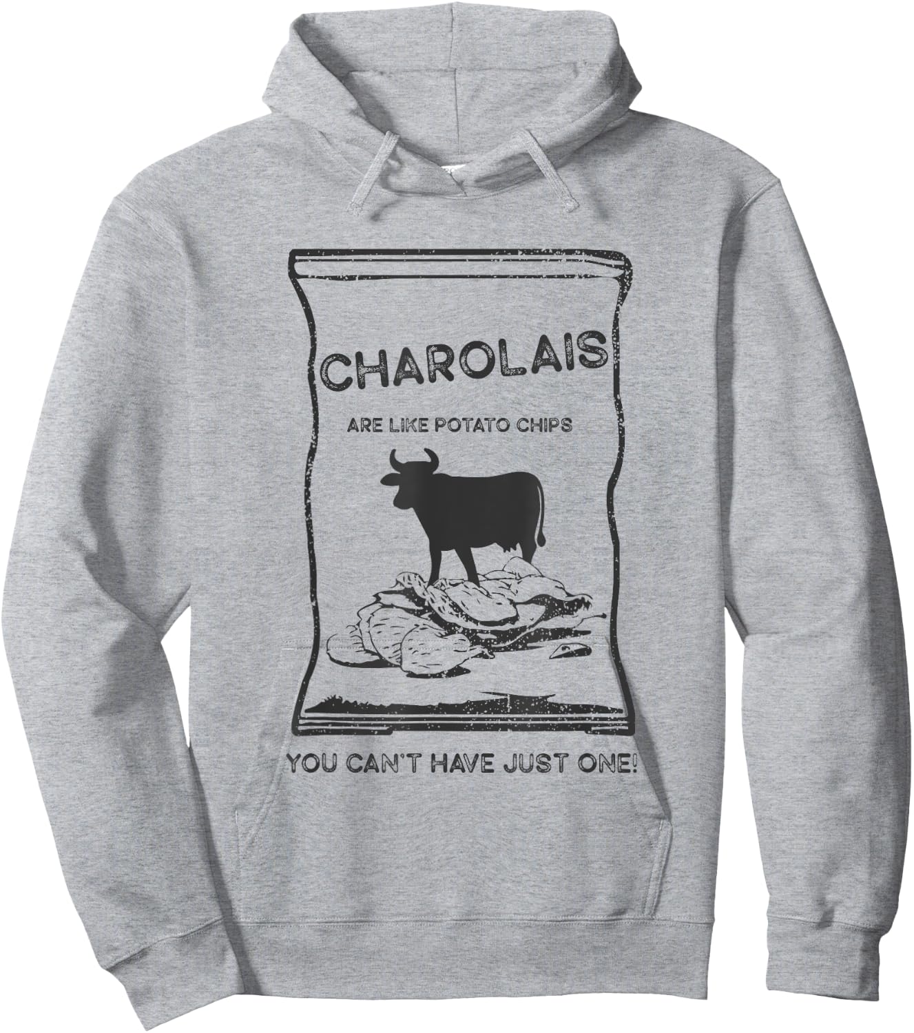 Cattle Like Potato Chips Can't Have One - Charolais Hoodie - Hoodie | Ash