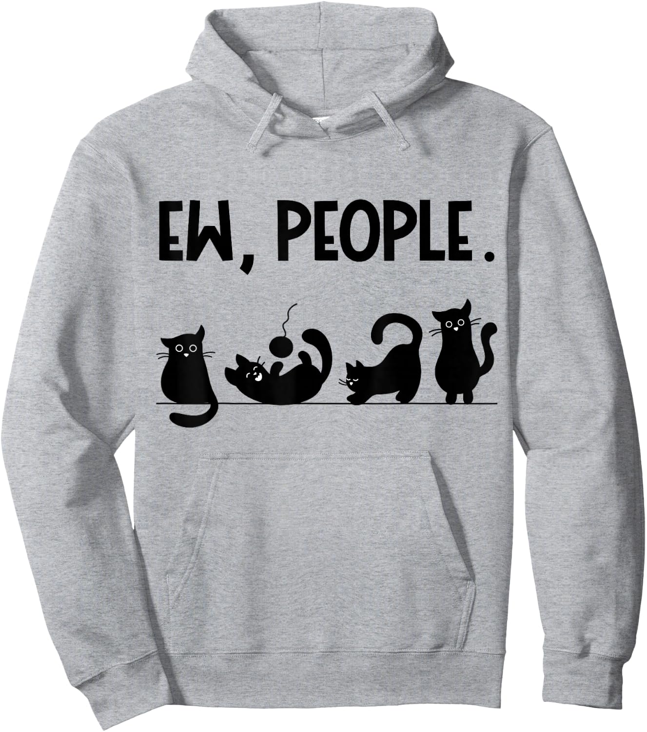 Funny Black Cats - Ew People Hoodie - Hoodie | Ash