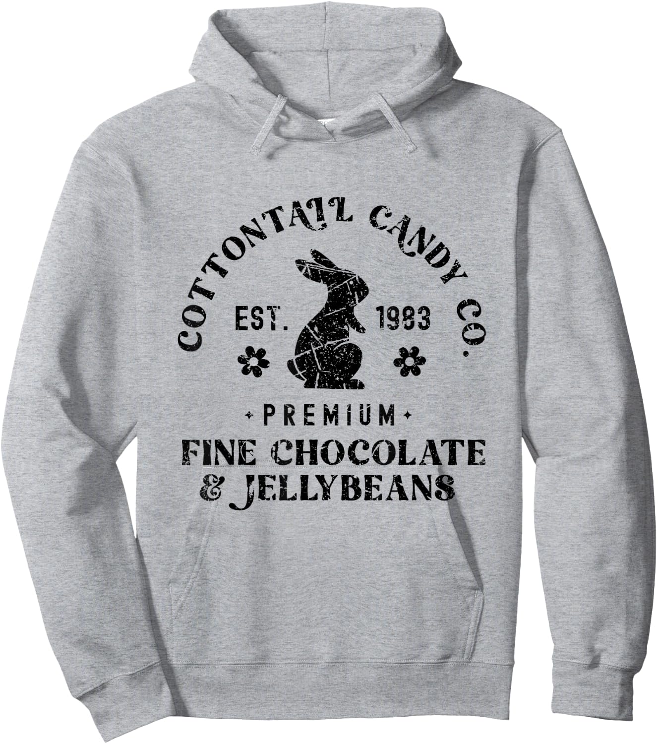 Cotton Tale Candy Co. Vintage Funny Springtime Easter Hoodie - Hoodie | Ash