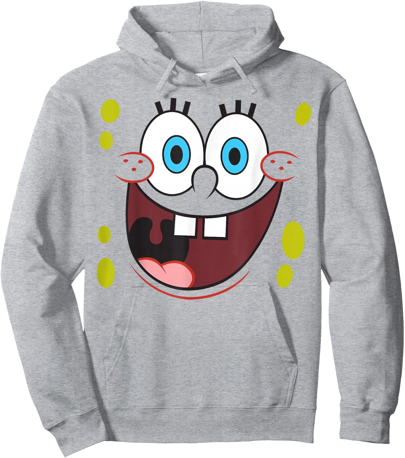 Spongebob Schwammkopf mit leuchtenden Augen und lächelndem Gesicht Hoodie - Hoodie | Ash