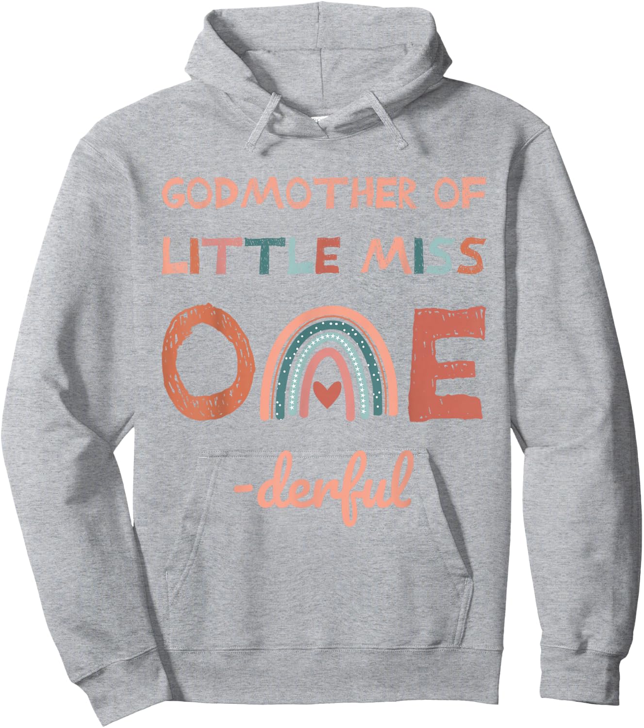 Godmother of Miss Onederful 1st Birthday Girl Hoodie - Hoodie | Ash