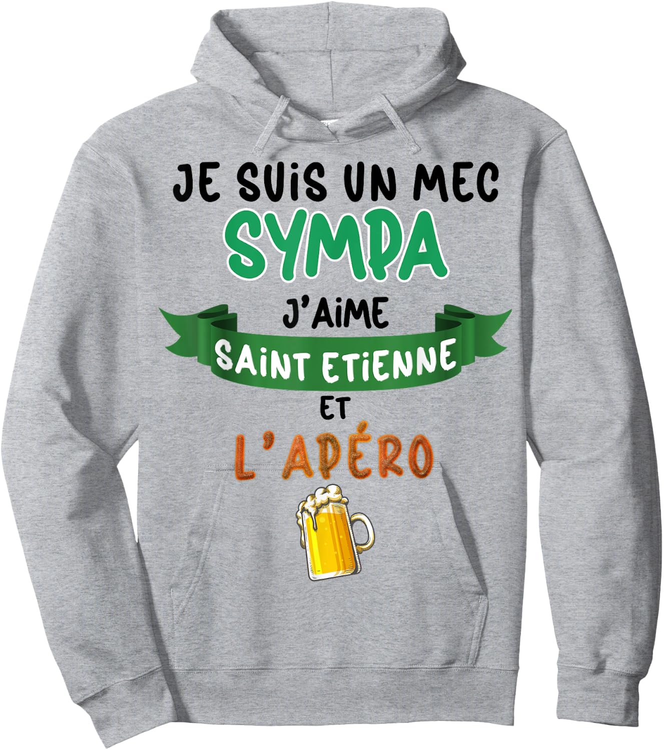 Saint Etienne Man Nice Beer Football Supporter , white, S Hoodie - Hoodie | Ash