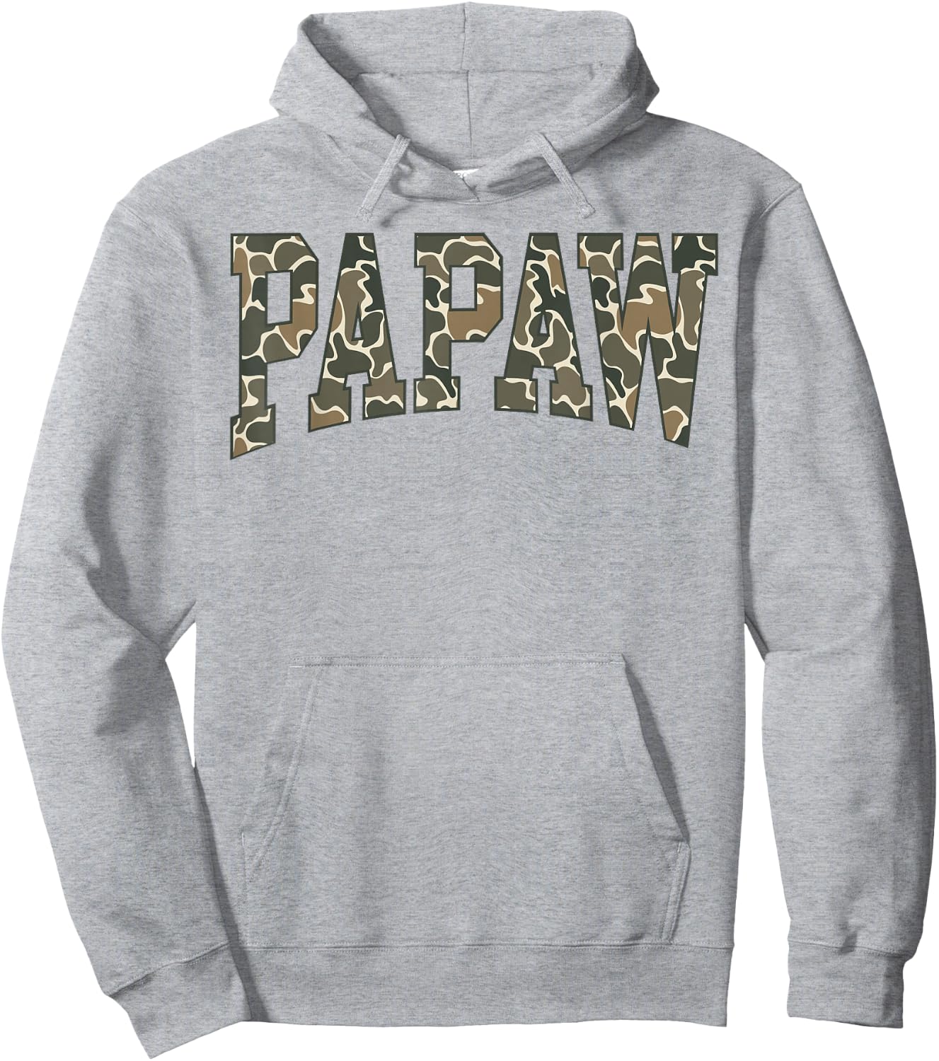 Papaw Camo Camouflage Father's Day Grandfather Hoodie - Hoodie | Ash