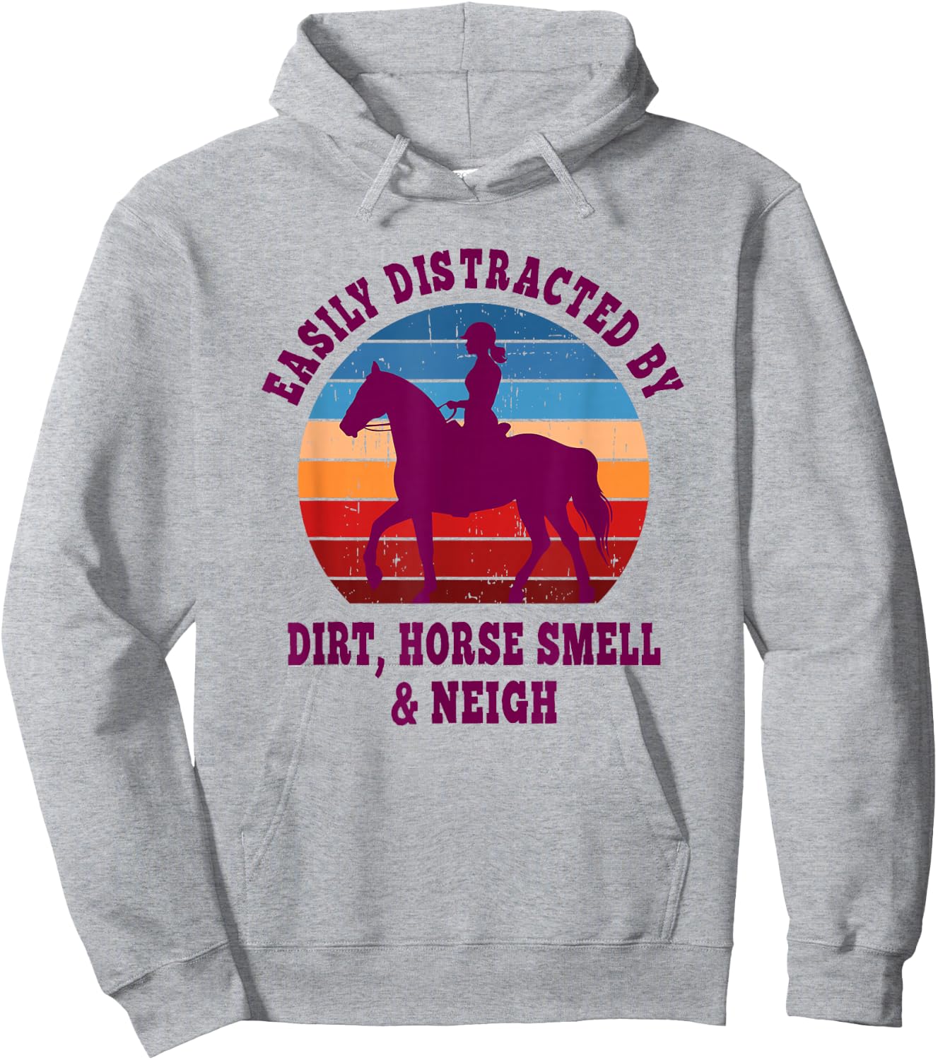 Retro Horse Smell And Neigh Horse Girl Hoodie - Hoodie | Ash