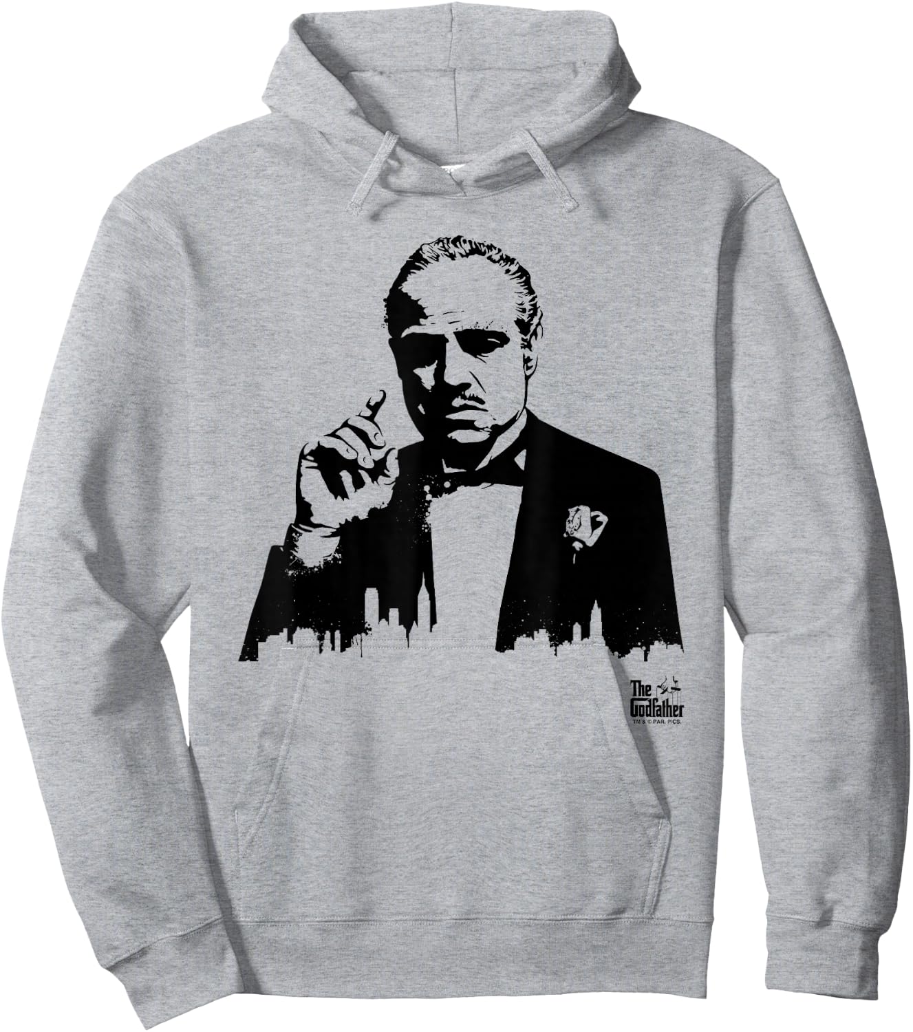 The Godfather Don Vito Corleone City Skyline Silhouette Hoodie - Hoodie | Ash