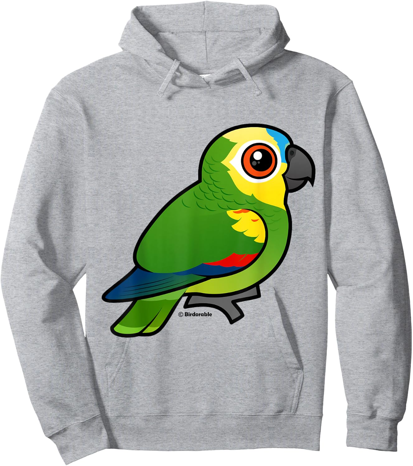 Cute Cartoon Blue-fronted Parrot Birdorable Conure Bird Hoodie - Hoodie | Ash