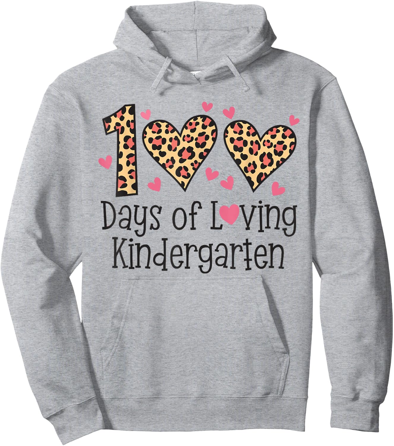 100 Days Of Loving Kindergarten Heart 100th Day Of School Hoodie - Hoodie | Ash