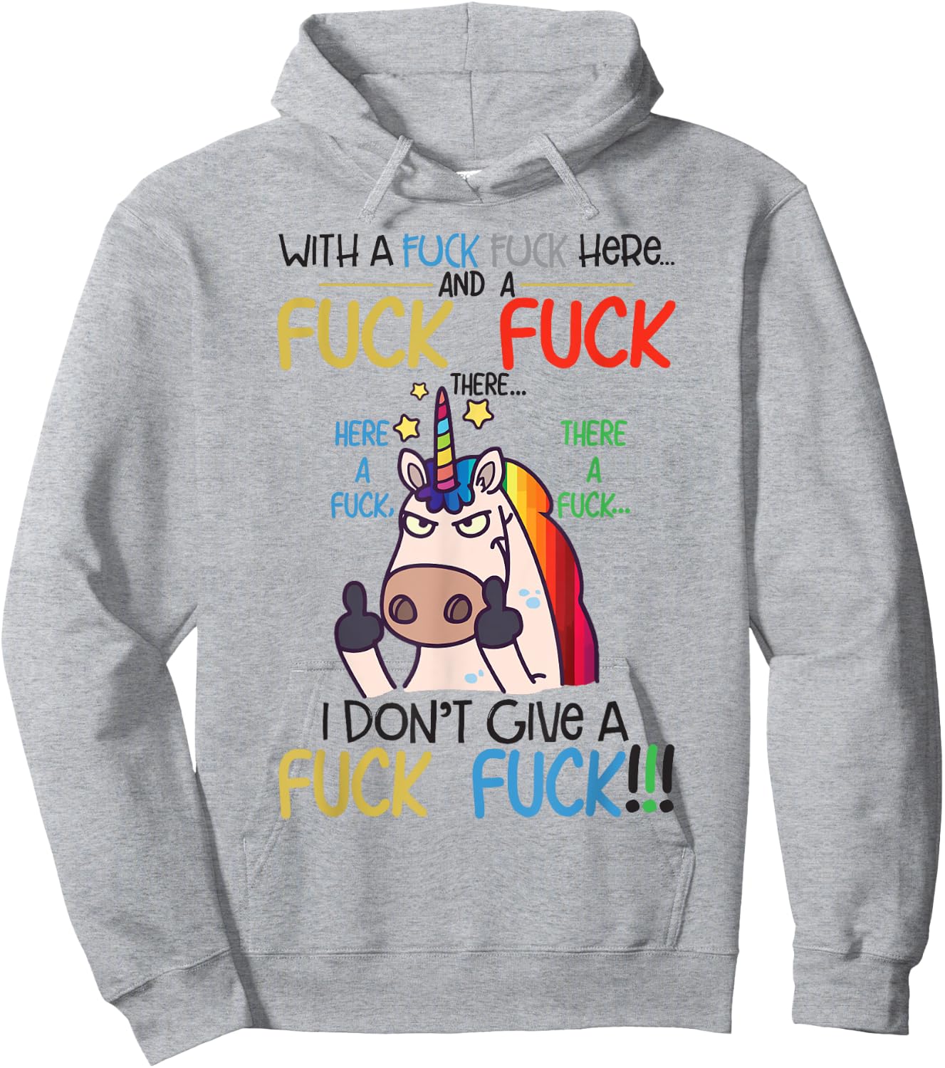 Here There I Don't Give A Funny Unicorn Shirt , white, S Hoodie - Hoodie | Ash