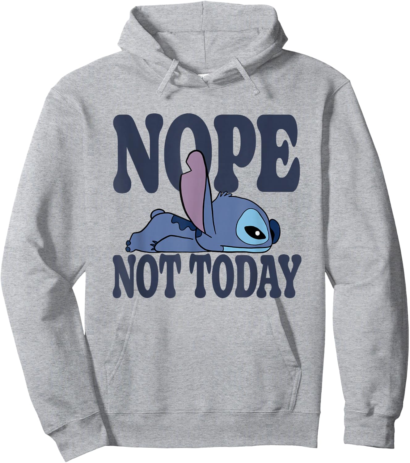 Disney Lilo & Stitch Nope Not Today Sleepy Stitch Hoodie - Hoodie | Ash