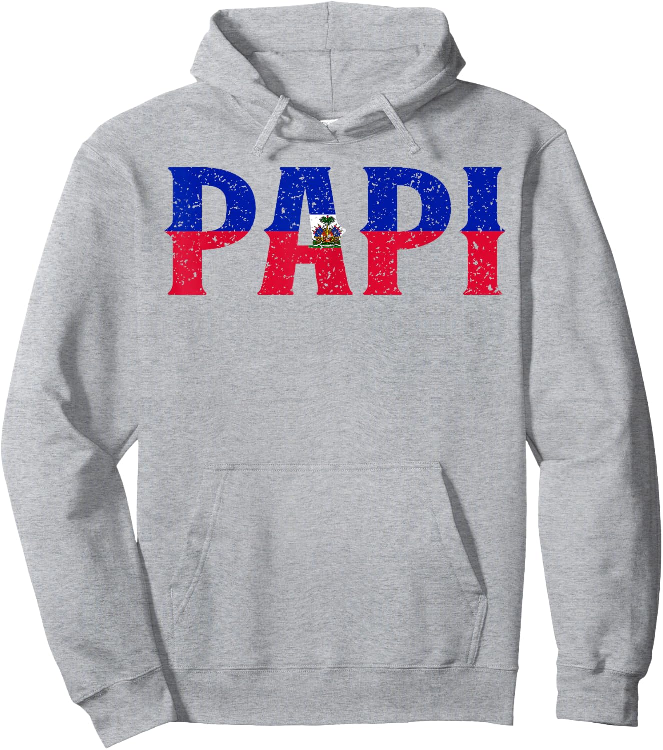 PAPI Haitian Flag Haiti Proud Father's Day Patriotic Pride Hoodie - Hoodie | Ash