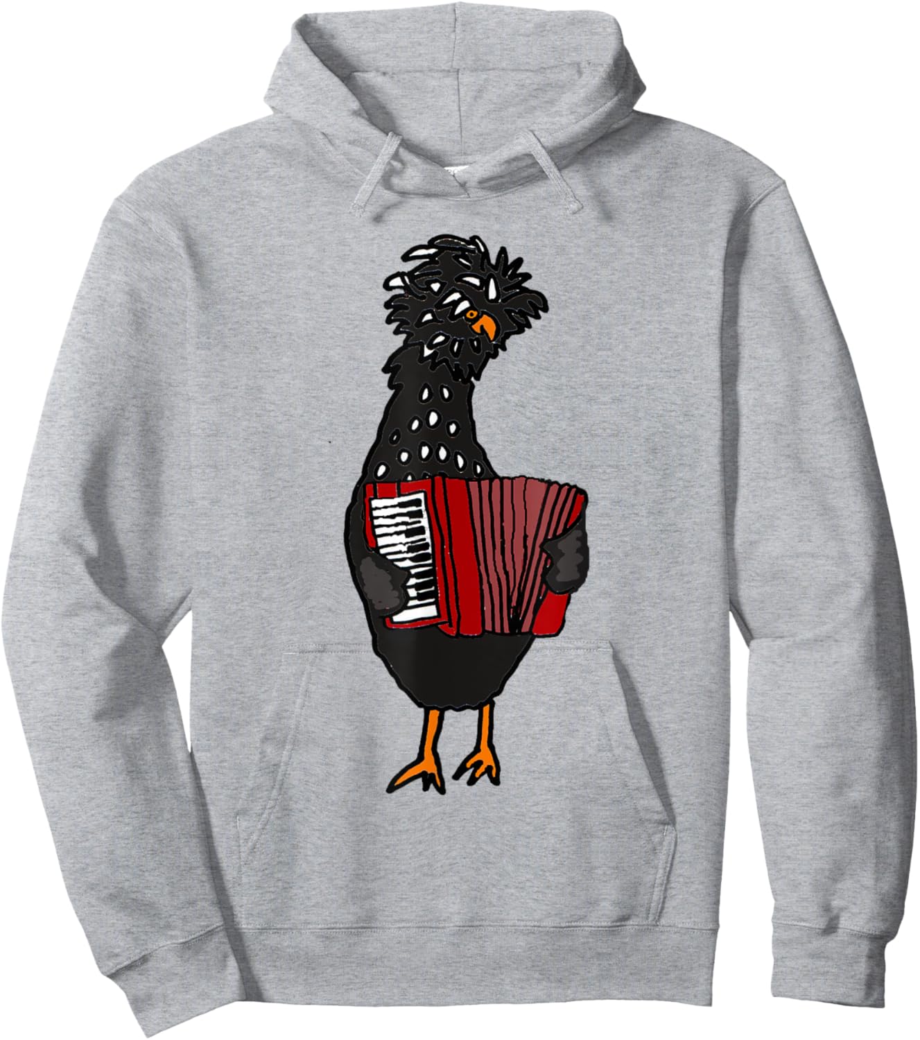 Smiletodaytees Fun Polish Chicken Playing Accordion Hoodie - Hoodie | Ash