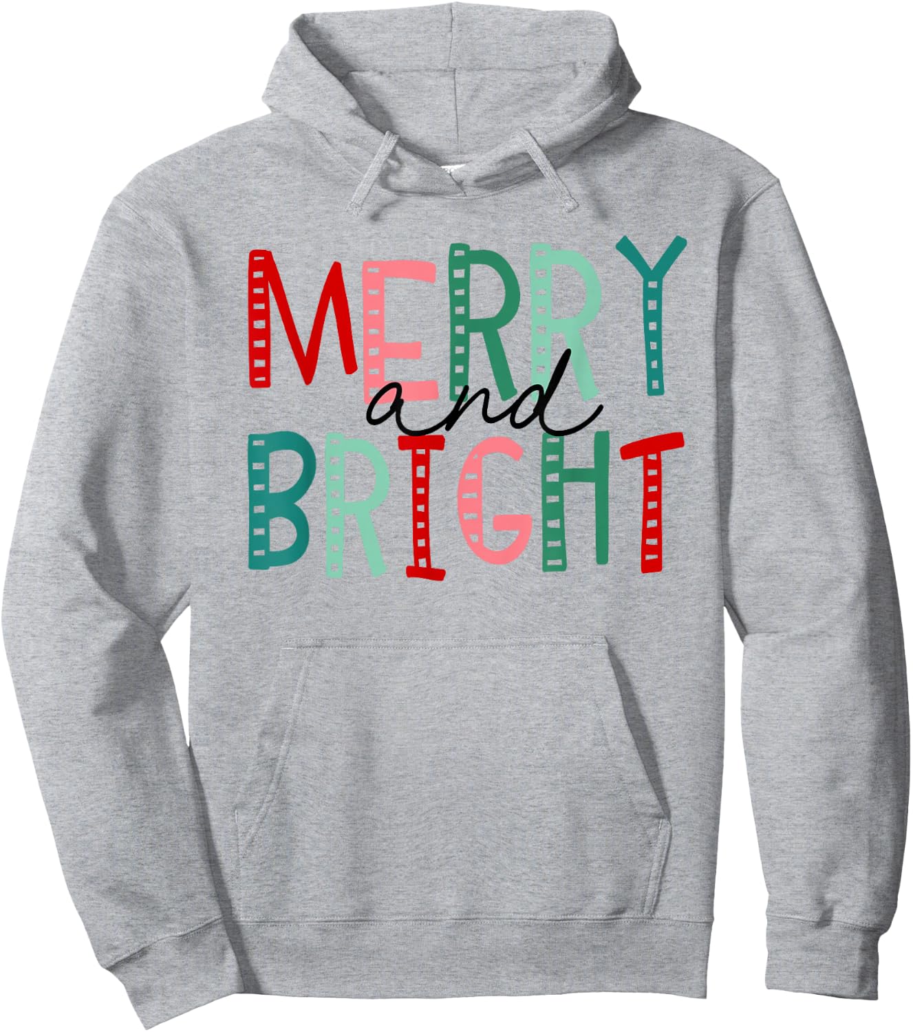 Merry and Bright Christmas Women Girls Kids Toddlers Cute Hoodie - Hoodie | Ash