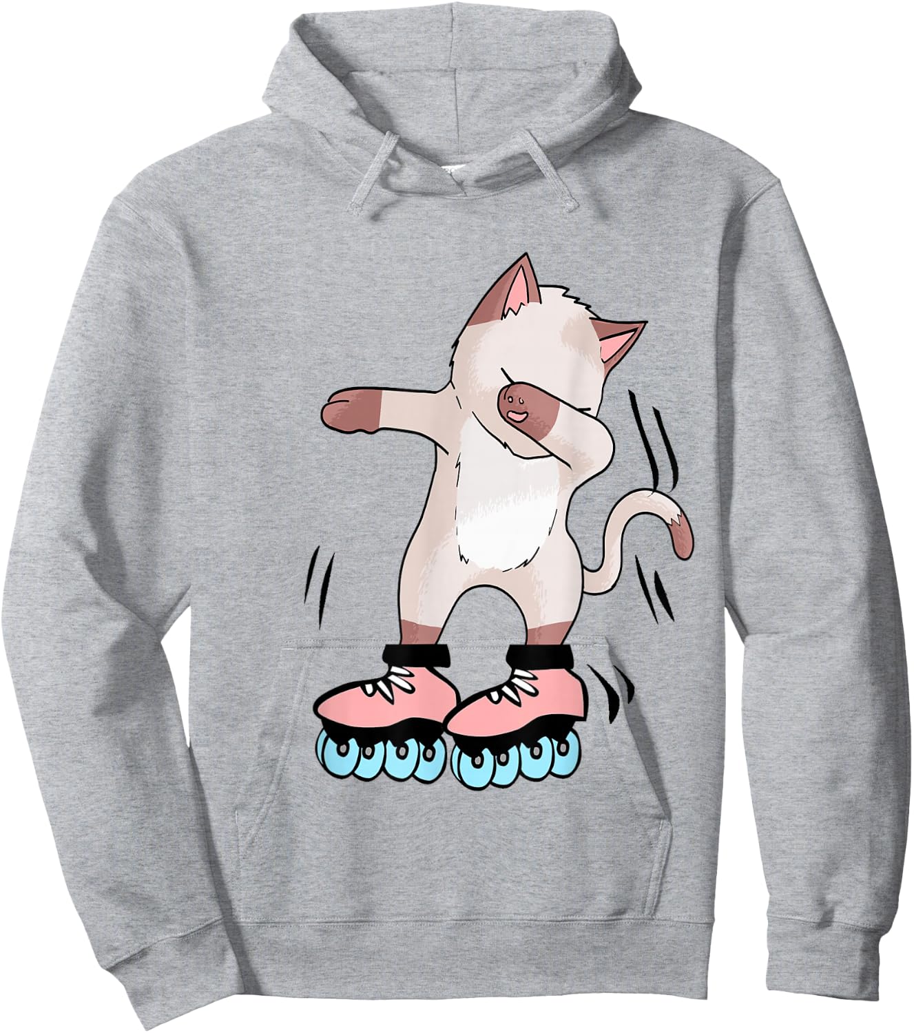 Teenager Animal Roller Skates Cat Skater Fashion Party Outfit White Women Girls Kids Hoodie - Hoodie | Ash