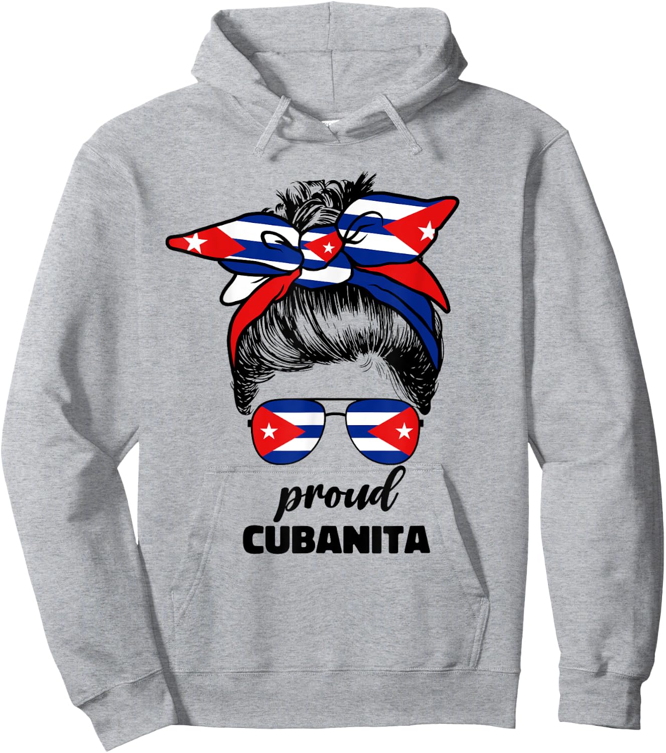 Proud Cubanita Cuban Girl For Woman Girls Cuba Flag Ladies Hoodie - Hoodie | Ash
