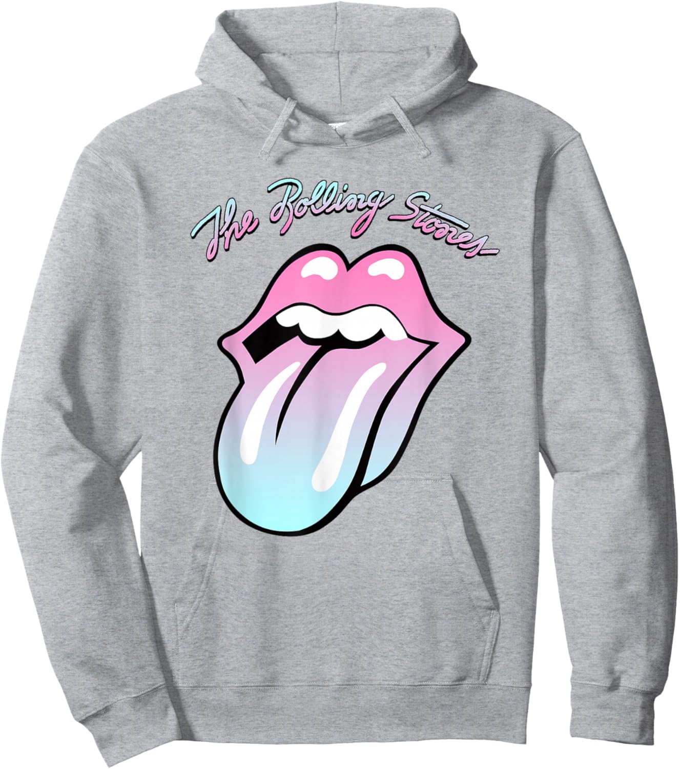 Official Rolling Stones Gradient Tongue , White Hoodie - Hoodie | Ash