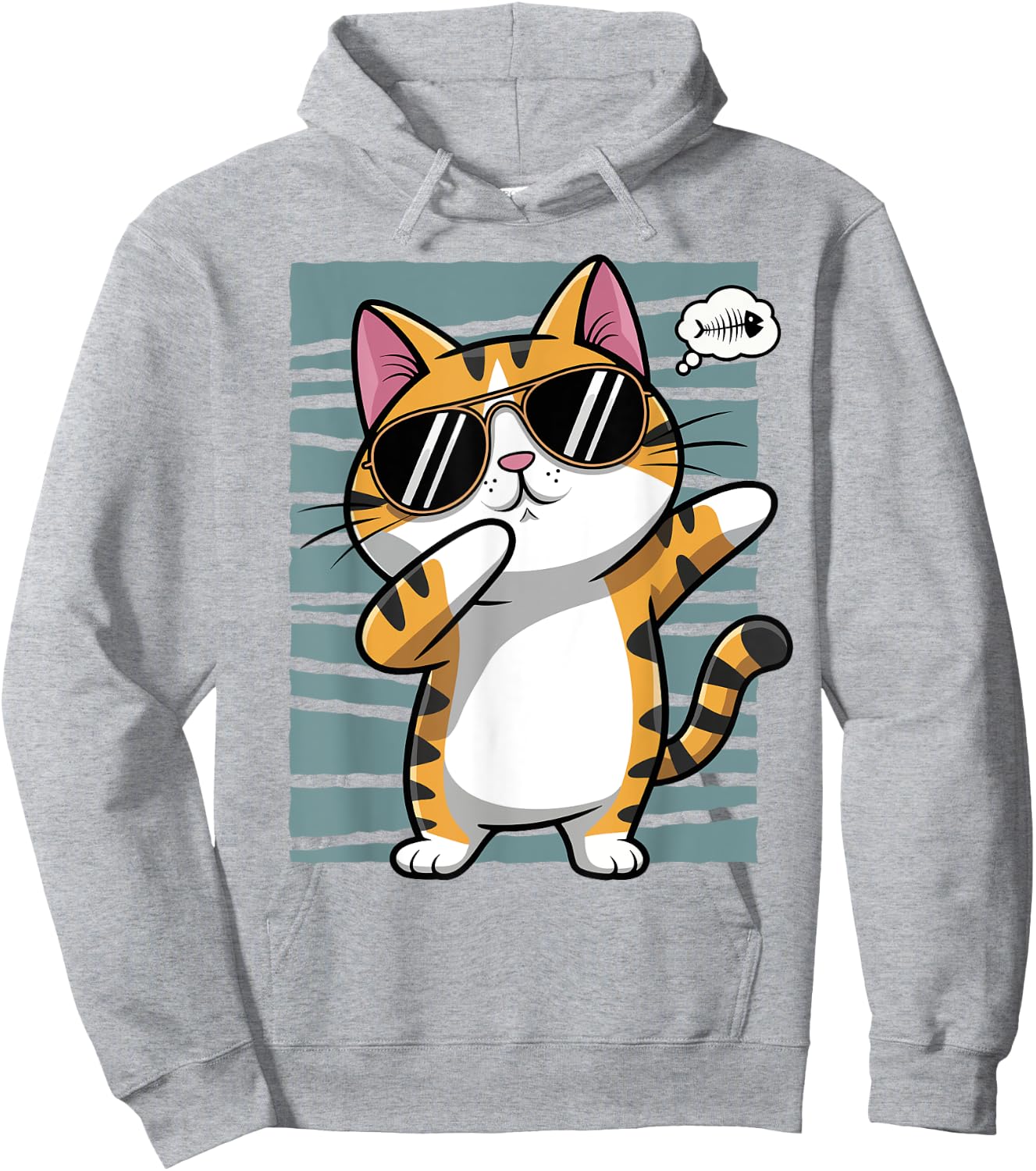 Funny Funny Cat Boy Girl Dab Dabbing Cat , white, S Hoodie - Hoodie | Ash