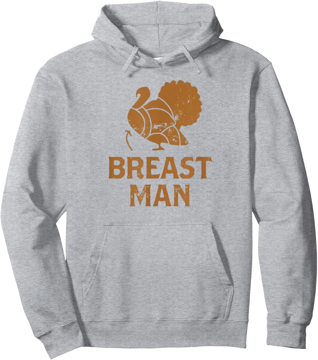 Funny Thanksgiving Turkey Breast Man Hoodie - Hoodie | Ash