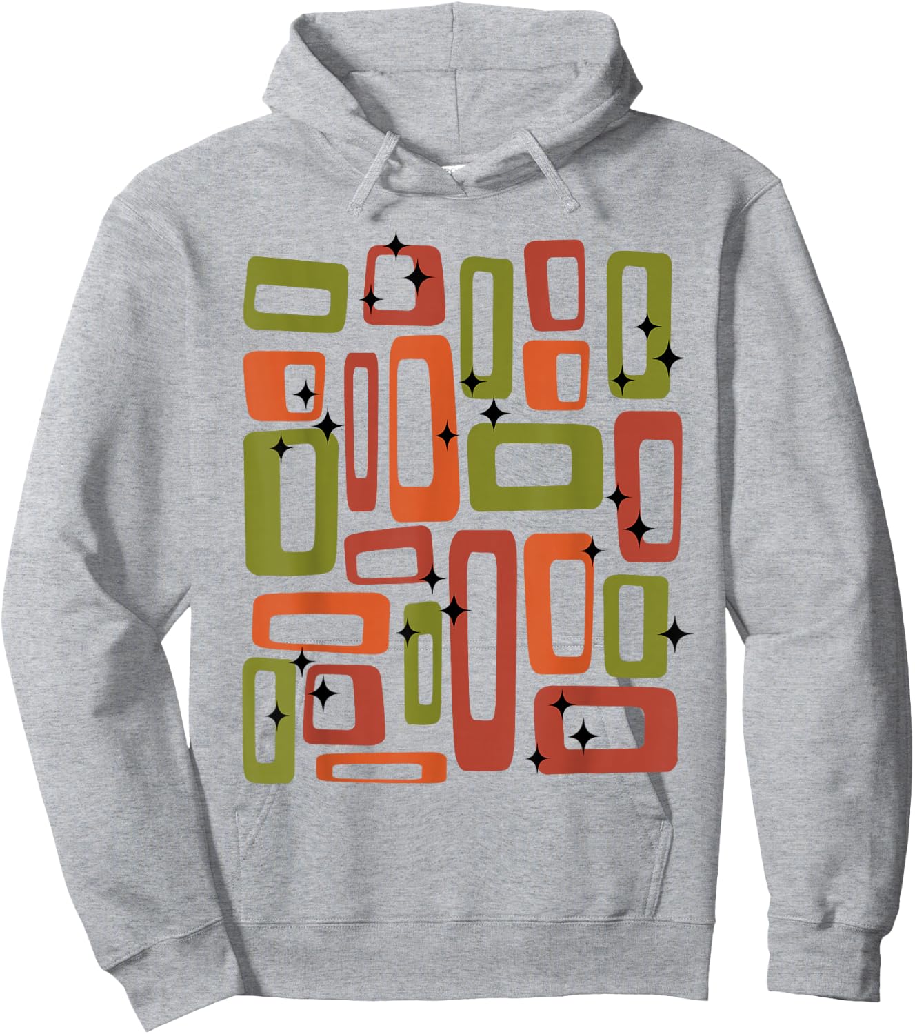 Midcentury Mid Century Retro Abstract Geometric Olive Green Hoodie - Hoodie | Ash