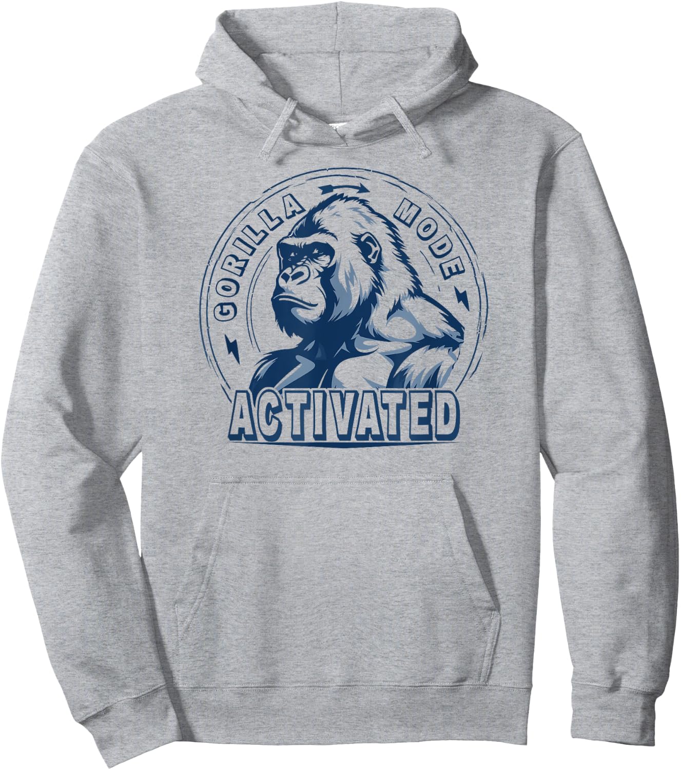 Silverback Gorilla Face Angry Growling Scary Jungle King Hoodie - Hoodie | Ash