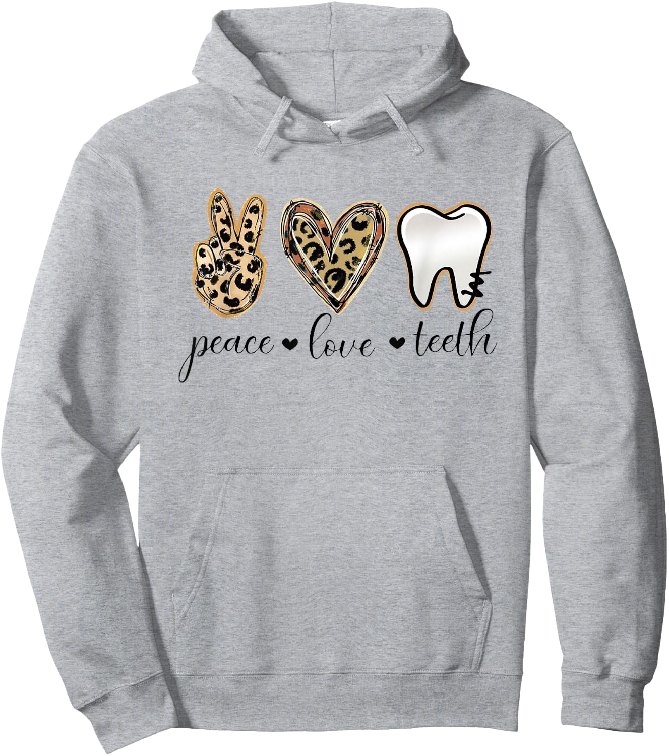 Groovy Peace Love Teeth Zahnhygienikerin oder Zahnarzthelferin Hoodie - Hoodie | Ash
