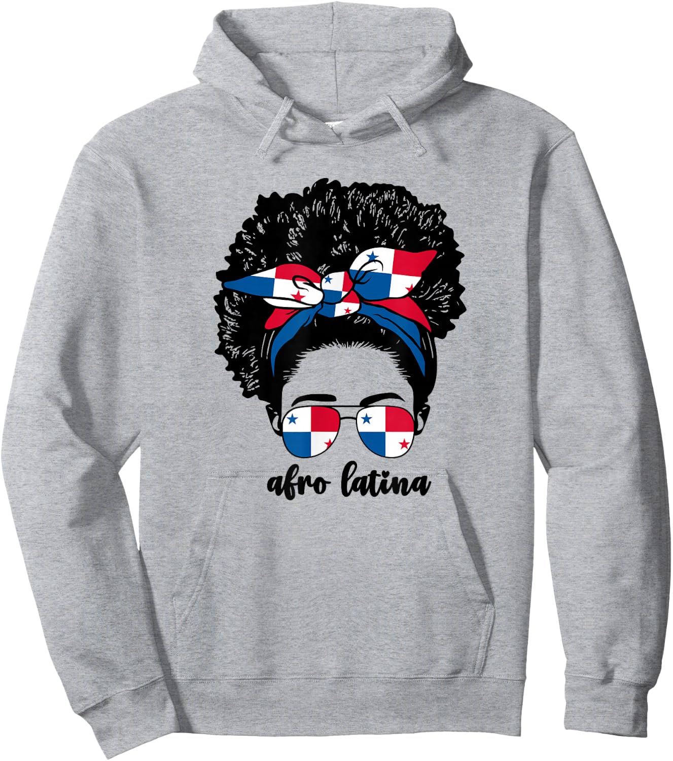 Black Afro Latina Panamanian Girl Women Panama Flag Panameña Hoodie - Hoodie | Ash