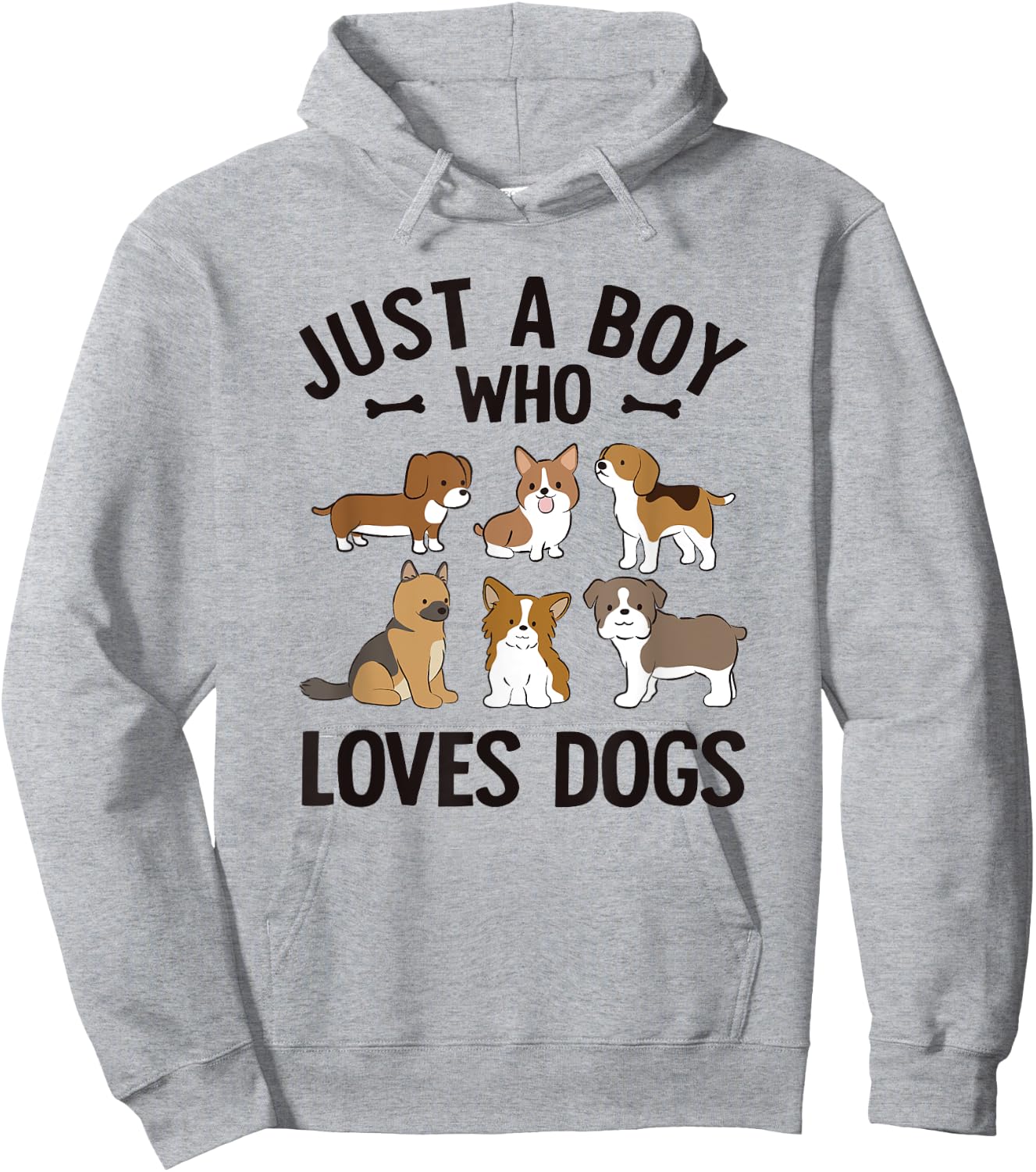 Just A Boy Who Loves Dogs Boys Toddler Puppy Dog Lover Hoodie - Hoodie | Ash