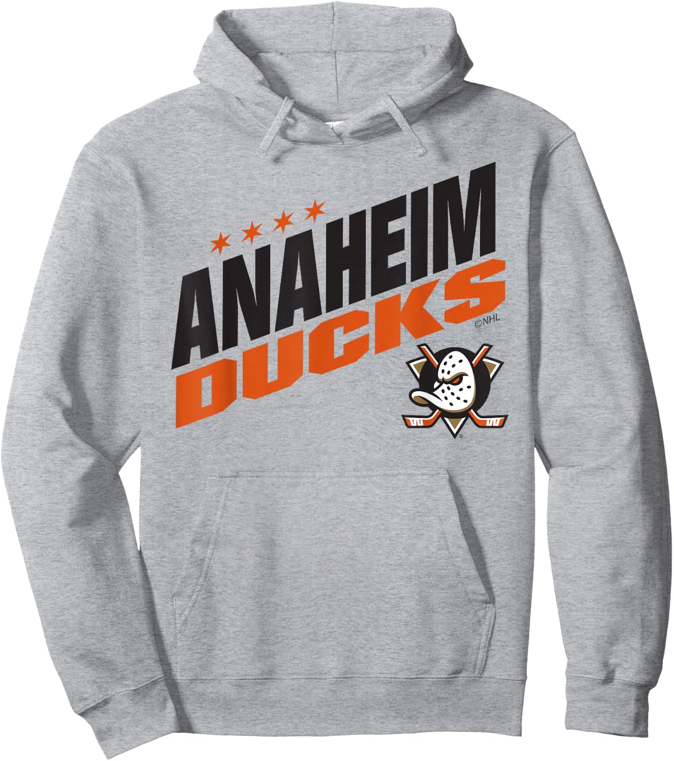 Anaheim Ducks Fuel Officially Licensed Grey Modern NHL Team Logo Hoodie - Hoodie | Ash