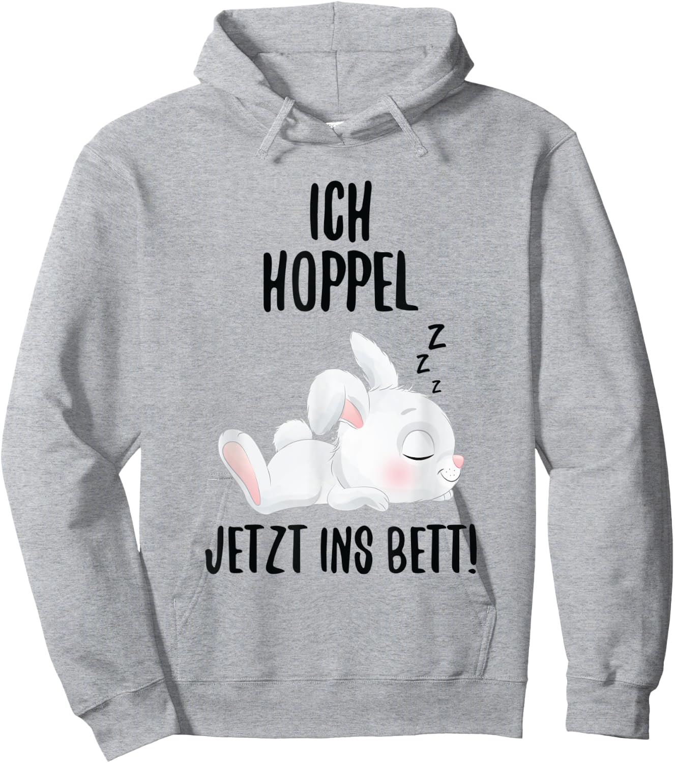 Ich Hoppel Jetzt Ins Bett Kaninchen Schlafshirt Hasen Hoodie - Hoodie | Ash