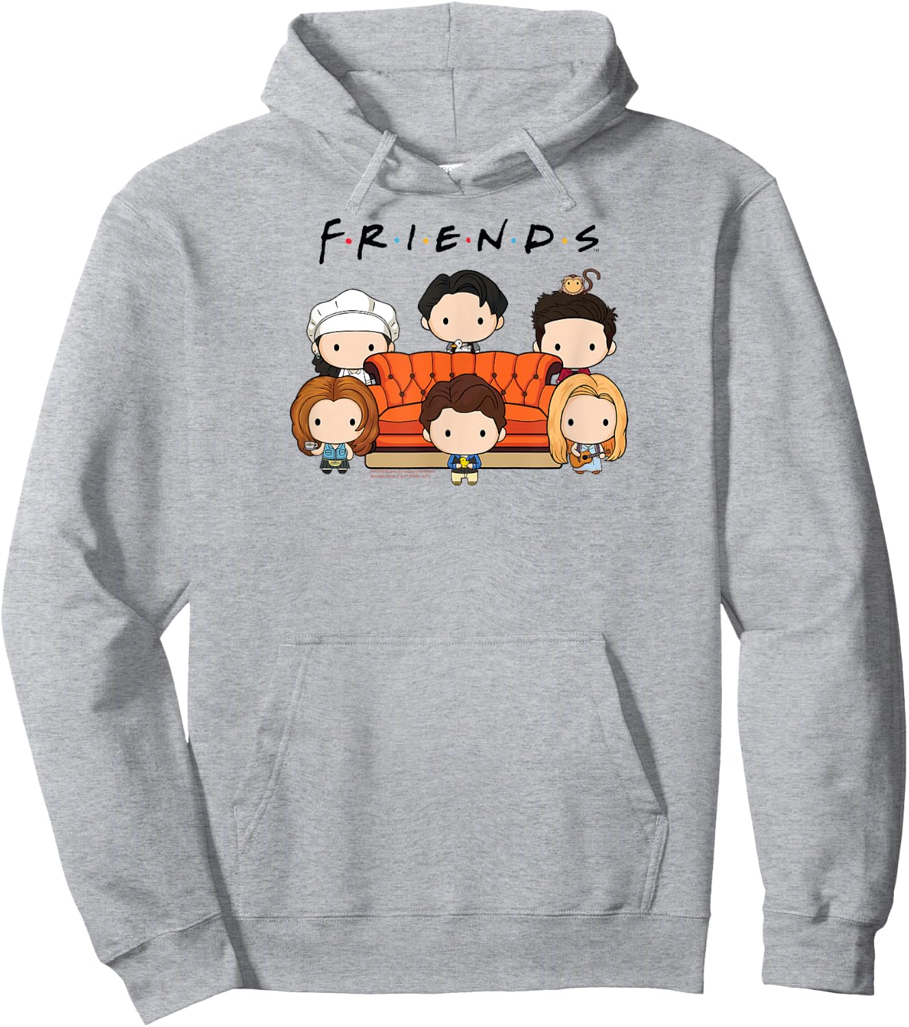 Friends Chibi Cast with Sofa Funny TV Show Hoodie - Hoodie | Ash