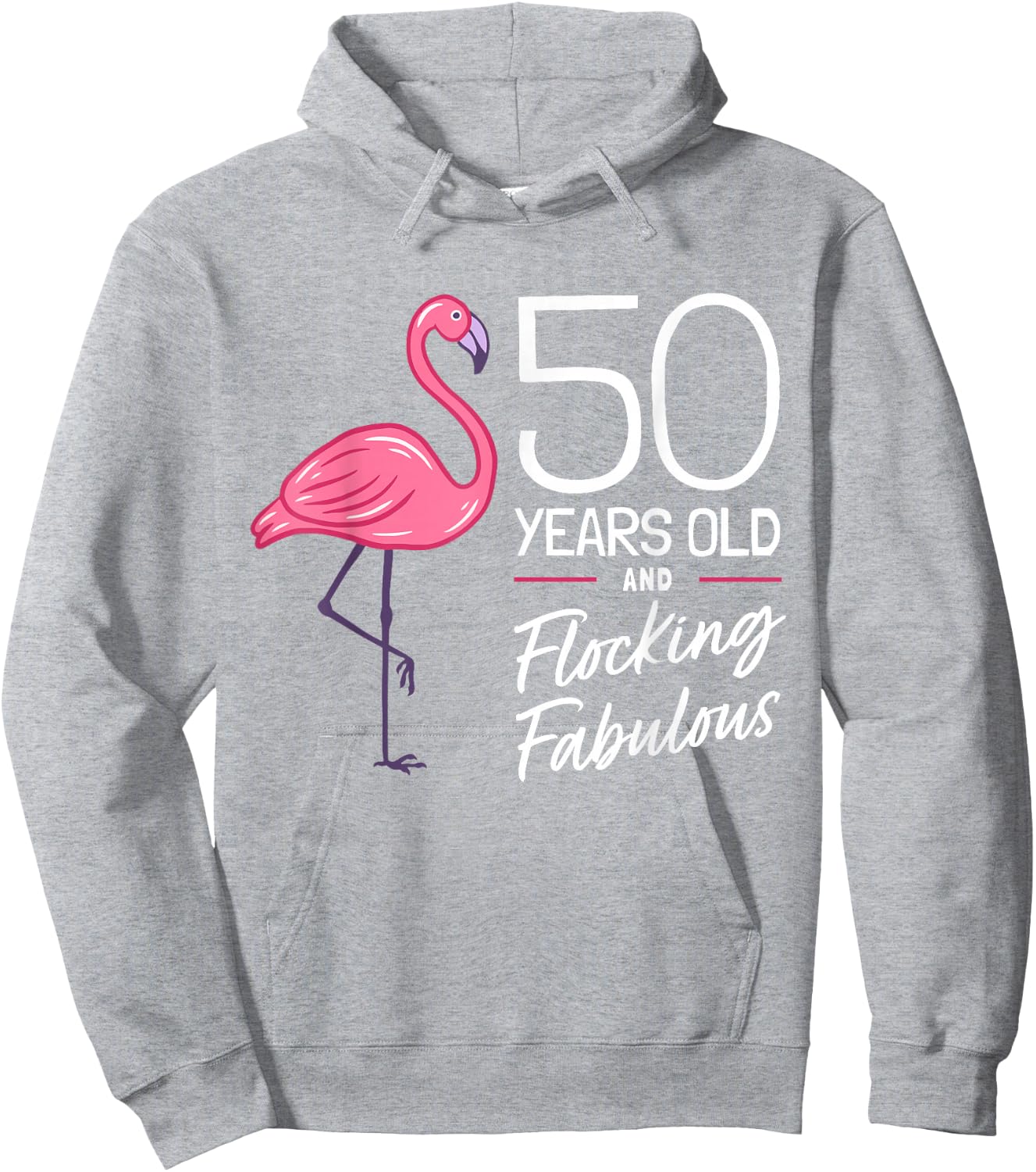 Flamingo 50th Birthday Flamingo Milestone 50 Years Hoodie - Hoodie | Ash