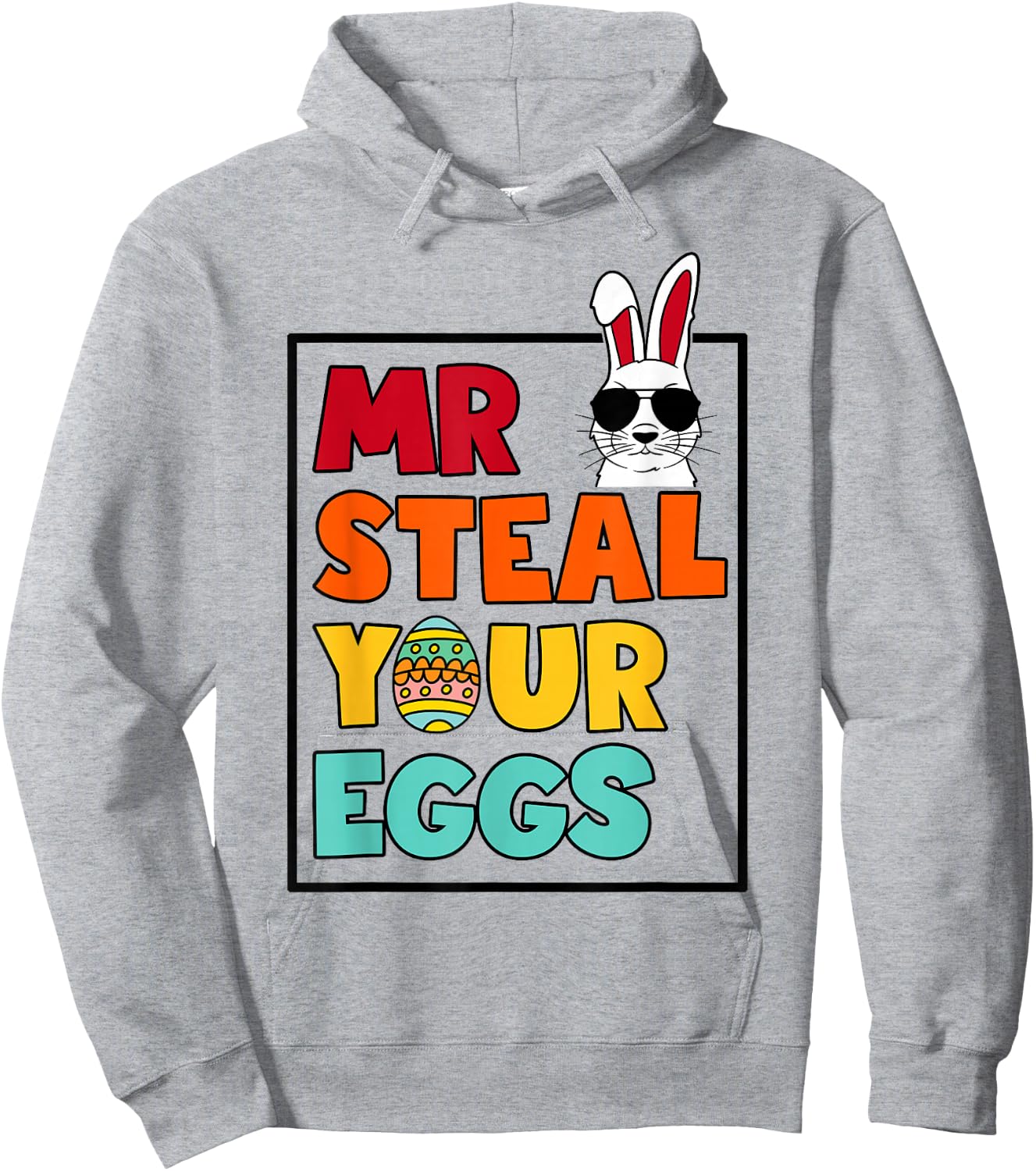 Mr Steal Your Eggs Easter Boys Toddlers Funny Spring Humor Hoodie - Hoodie | Ash