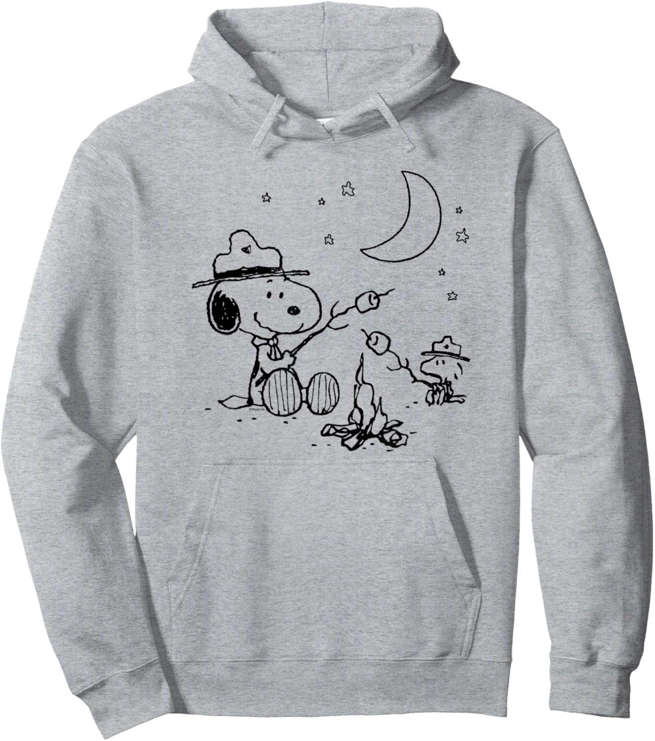 Peanuts - Snoopy Camping , gray Hoodie - Hoodie | Ash