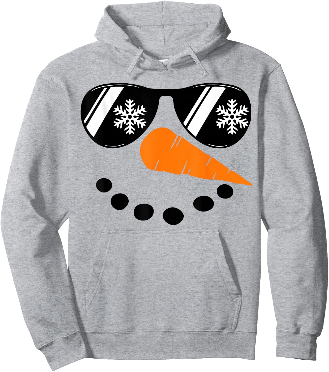 Snowman Face Family Christmas Matching Costume Men Women Kid Hoodie - Hoodie | Ash