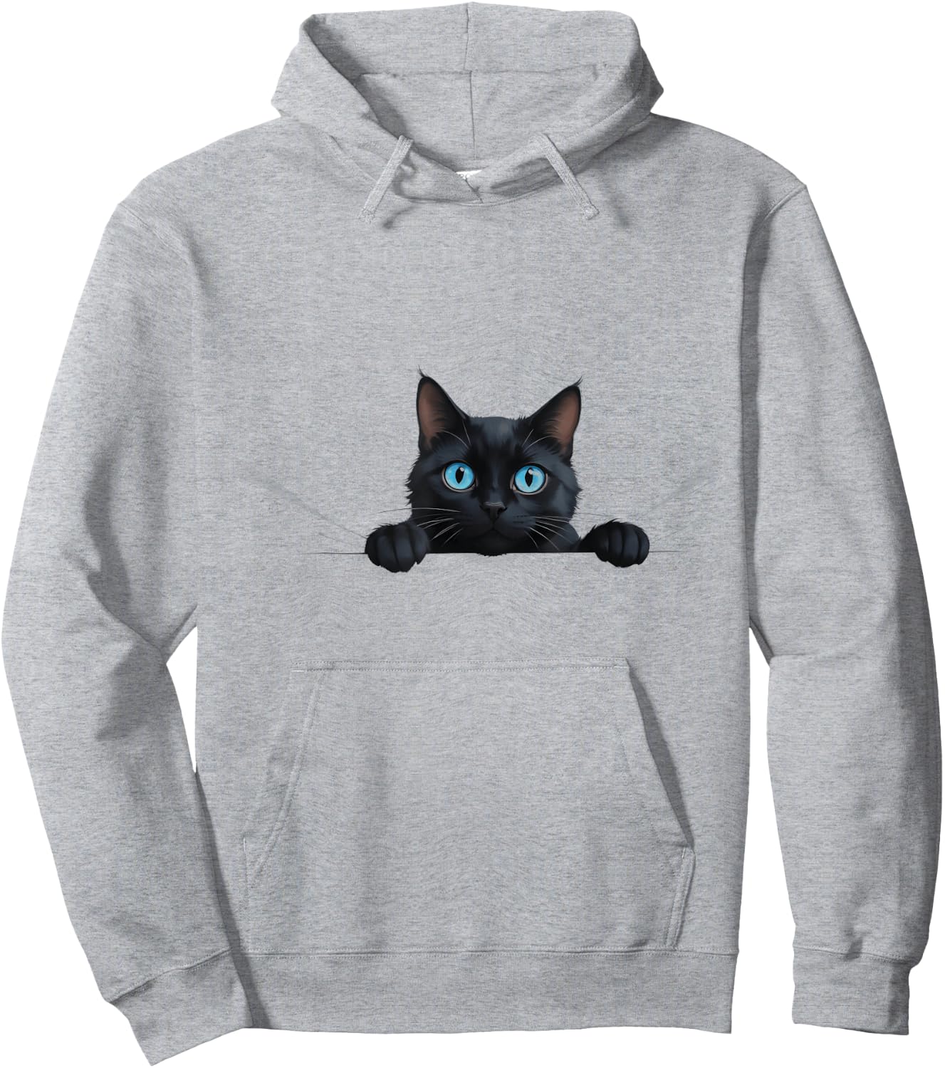 Curious Peeking Cat Hoodie - Hoodie | Ash