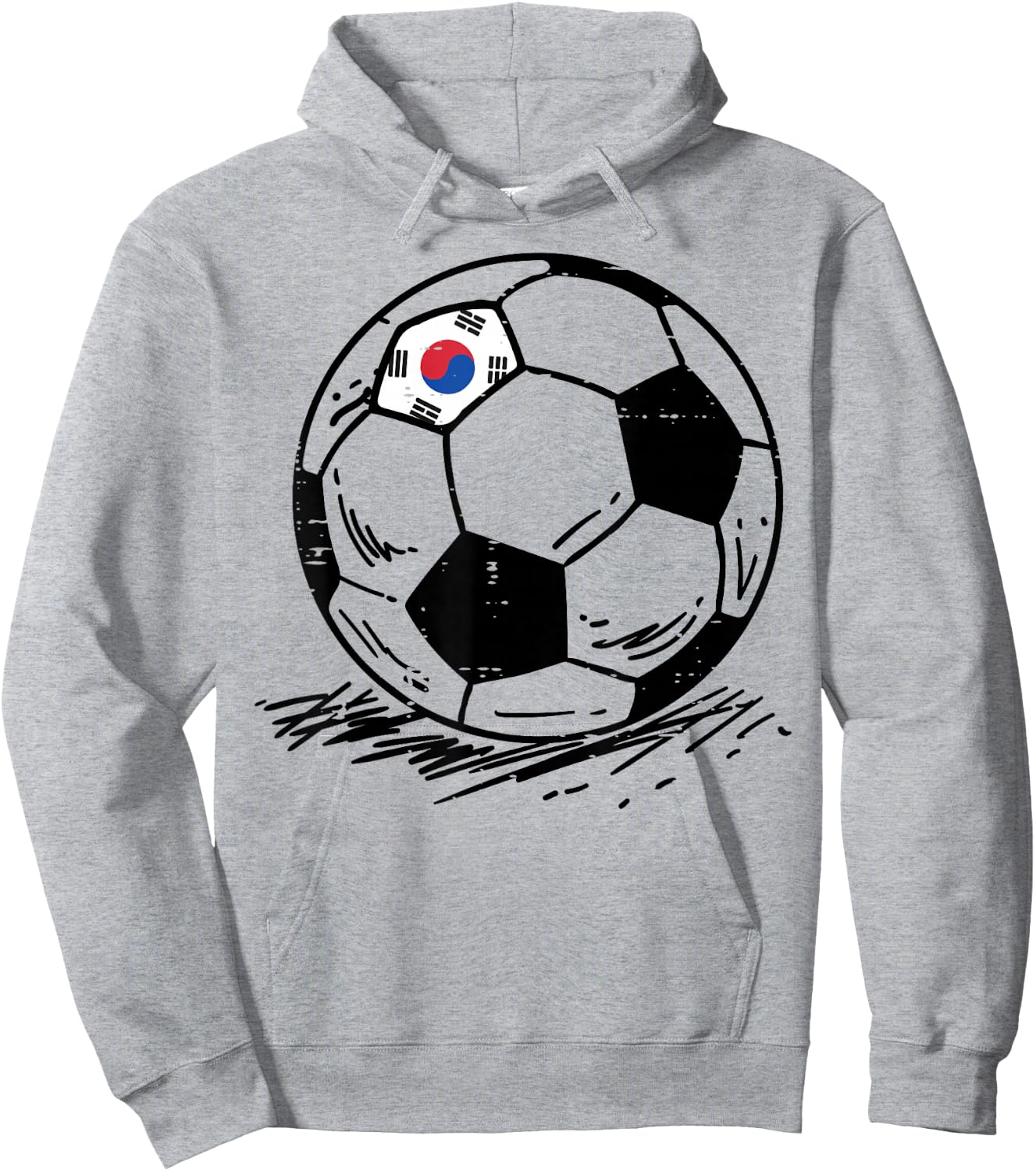 South Korea Flag Soccer Ball Football Fan Men Women Kids Hoodie - Hoodie | Ash