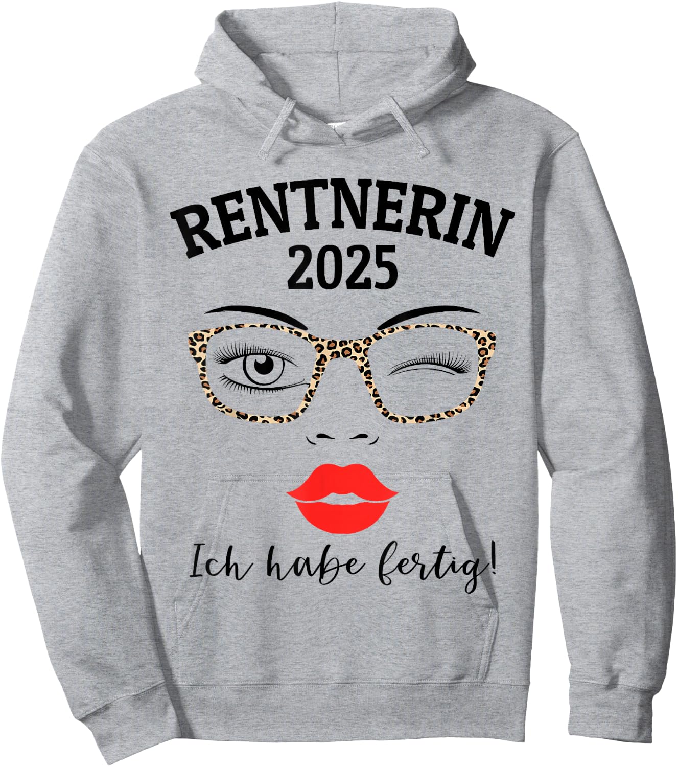 Pensioner 2025 Leopard Glasses for Woman in Retirement Have Ready , White Hoodie - Hoodie | Ash